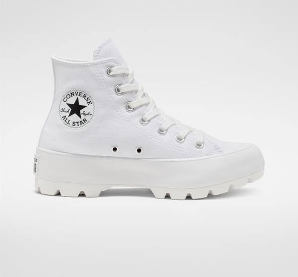 Converse Chuck Taylor All Star Lugged Sneakers High Hvide Sort Hvide | CV-152ZQL