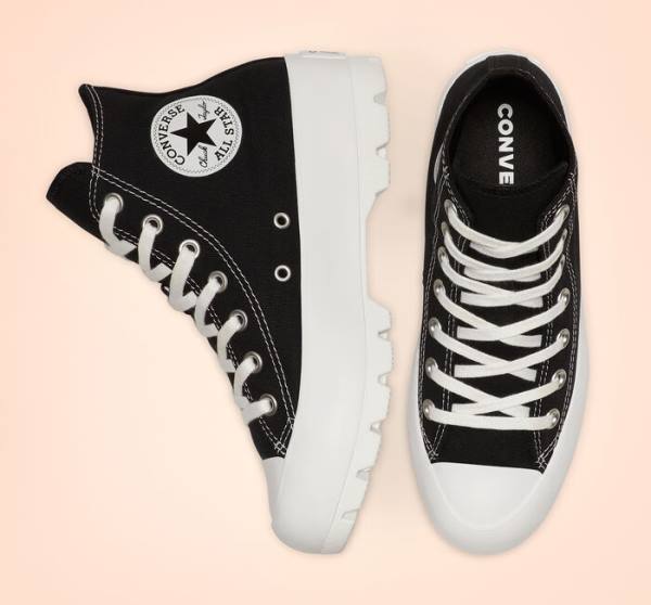 Converse Chuck Taylor All Star Lugged Sneakers High Sort Hvide | CV-217ZFG