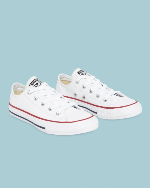 Converse Chuck Taylor All Star Læder Sneakers Low Hvide | CV-723DLI