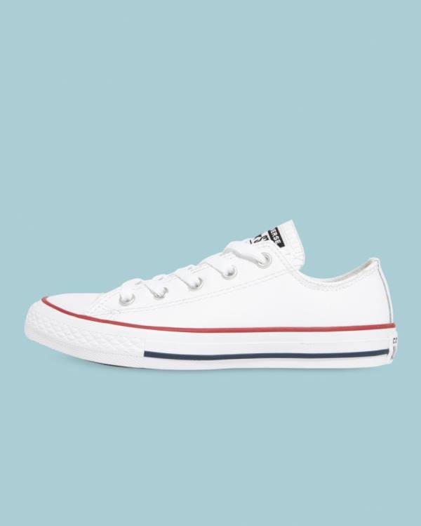 Converse Chuck Taylor All Star Læder Sneakers Low Hvide | CV-723DLI