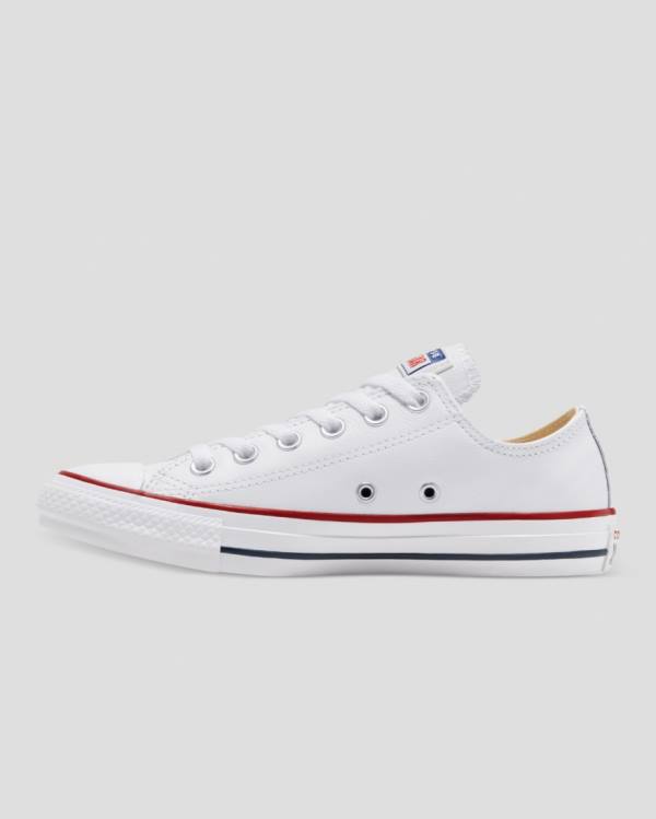 Converse Chuck Taylor All Star Læder Sneakers Low Hvide | CV-927DEN