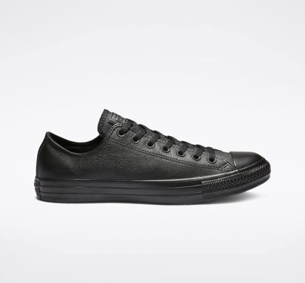 Converse Chuck Taylor All Star Læder Sneakers Low Sort | CV-958HIR