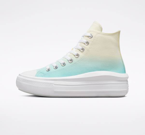 Converse Chuck Taylor All Star Move Platform Ombre Sneakers High Hvide | CV-024BYK