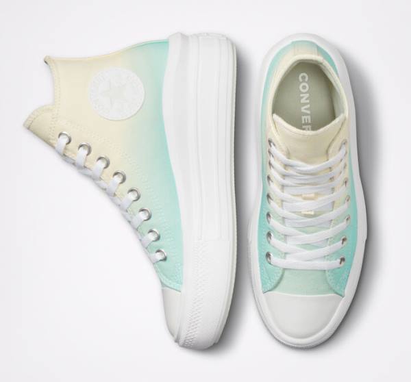 Converse Chuck Taylor All Star Move Platform Ombre Sneakers High Hvide | CV-024BYK