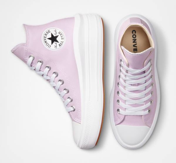 Converse Chuck Taylor All Star Move Platform Seasonal Color Sneakers High Hvide Hvide | CV-192GMA