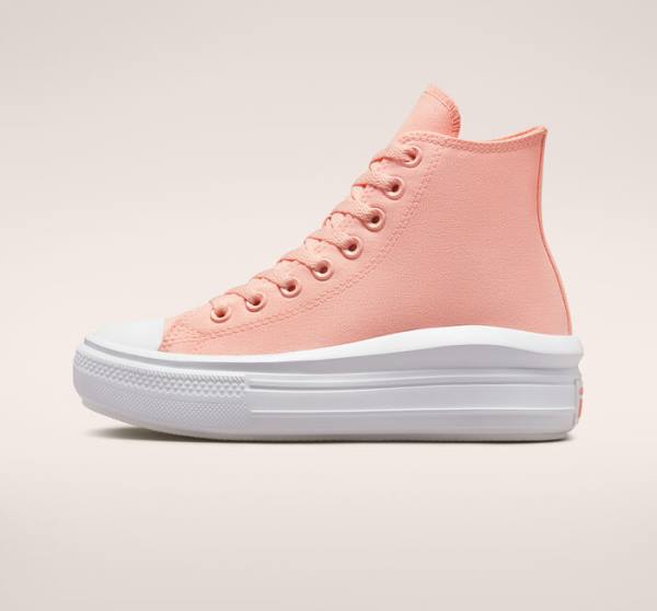 Converse Chuck Taylor All Star Move Platform Canvas Sneakers High Lyserød Hvide Lyserød | CV-419UNE