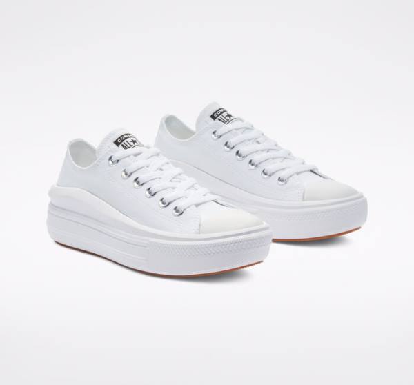 Converse Chuck Taylor All Star Move Platform Sneakers Low Hvide Hvide Hvide | CV-480OUC