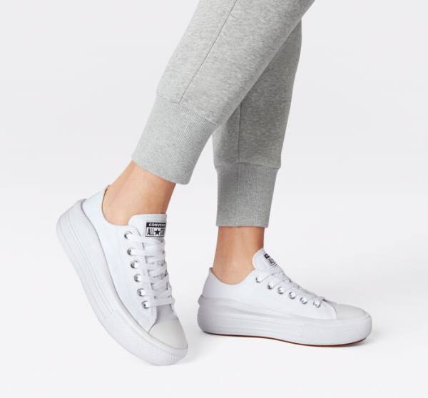 Converse Chuck Taylor All Star Move Platform Sneakers Low Hvide Hvide Hvide | CV-480OUC