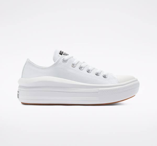 Converse Chuck Taylor All Star Move Platform Sneakers Low Hvide Hvide Hvide | CV-480OUC