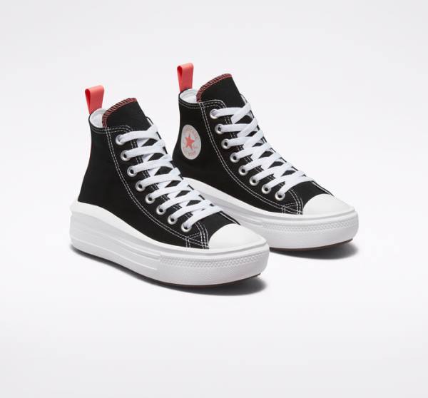 Converse Chuck Taylor All Star Move Platform Sneakers High Sort Lyserød Lyseblå Hvide | CV-674SDR