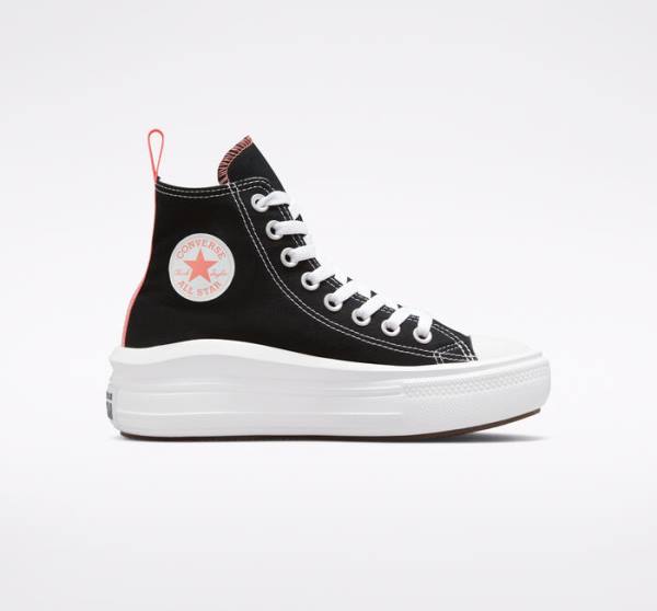 Converse Chuck Taylor All Star Move Platform Sneakers High Sort Lyserød Lyseblå Hvide | CV-674SDR