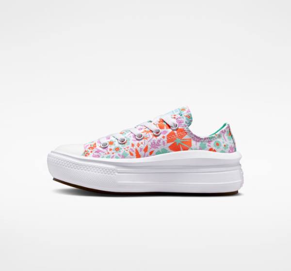 Converse Chuck Taylor All Star Move Platform Paper Floral Sneakers Low Hvide Lyse | CV-923SPN