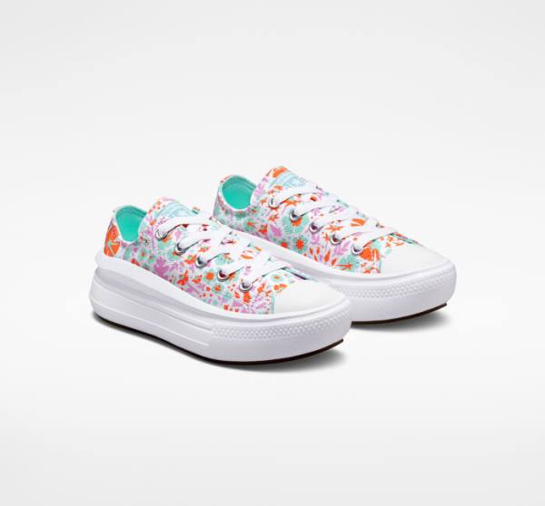 Converse Chuck Taylor All Star Move Platform Paper Floral Sneakers Low Hvide Lyse | CV-923SPN