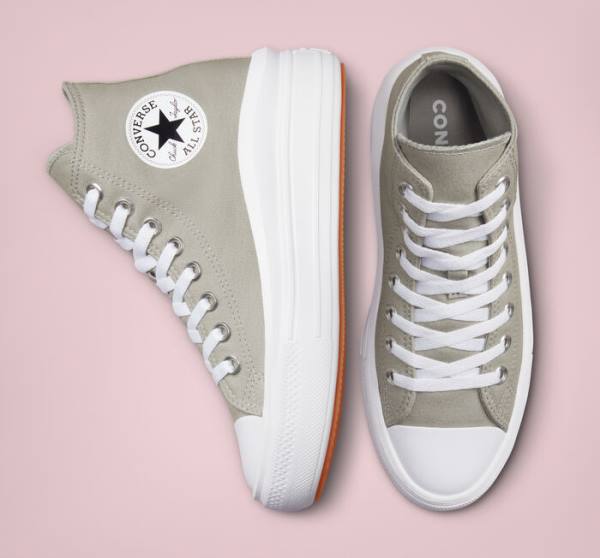 Converse Chuck Taylor All Star Move Platform Seasonal Color Sneakers High Olivengrøn Hvide Hvide | CV-960AZL