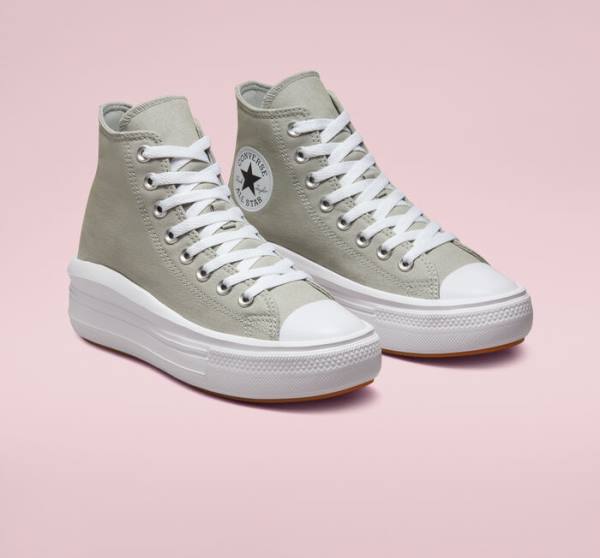 Converse Chuck Taylor All Star Move Platform Seasonal Color Sneakers High Olivengrøn Hvide Hvide | CV-960AZL