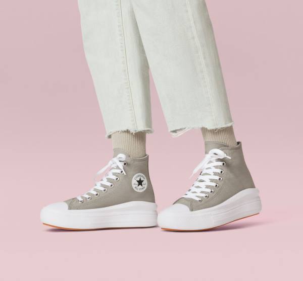 Converse Chuck Taylor All Star Move Platform Seasonal Color Sneakers High Olivengrøn Hvide Hvide | CV-960AZL