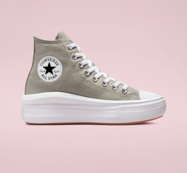 Converse Chuck Taylor All Star Move Platform Seasonal Color Sneakers High Olivengrøn Hvide Hvide | CV-960AZL