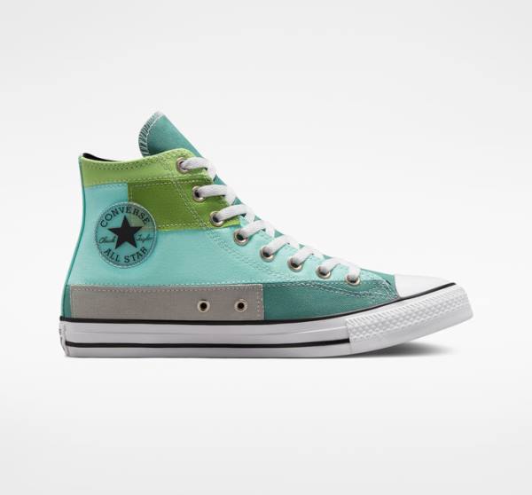 Converse Chuck Taylor All Star Patchwork Sneakers High Lysegrøn Lyse | CV-087ZIU