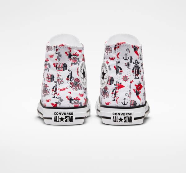 Converse Chuck Taylor All Star Pirates Sneakers High Hvide Rød Sort | CV-784OPB