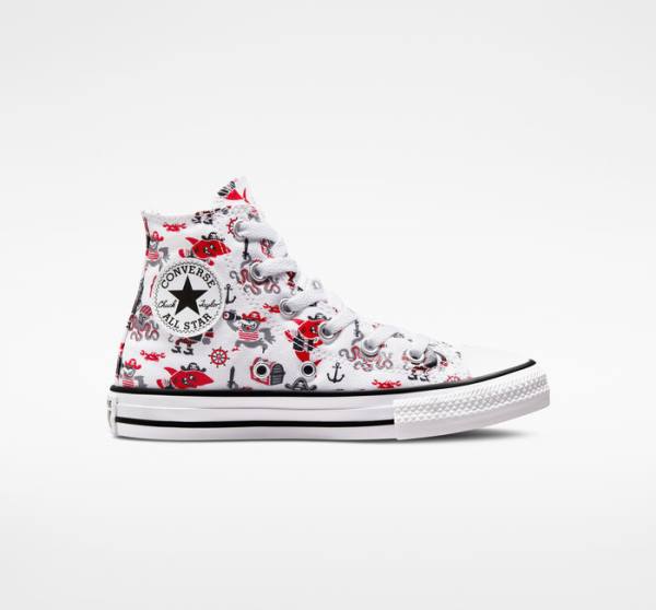 Converse Chuck Taylor All Star Pirates Sneakers High Hvide Rød Sort | CV-784OPB