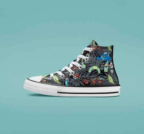 Converse Chuck Taylor All Star Plants Sneakers High Sort Lysegrøn Hvide | CV-482NKZ