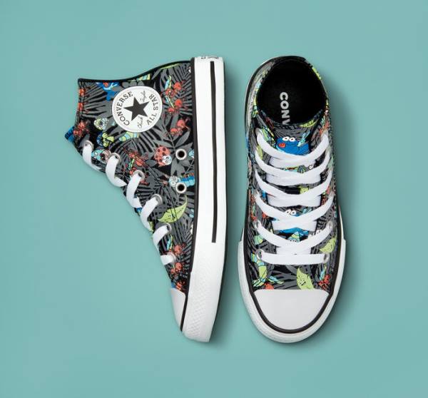 Converse Chuck Taylor All Star Plants Sneakers High Sort Lysegrøn Hvide | CV-482NKZ