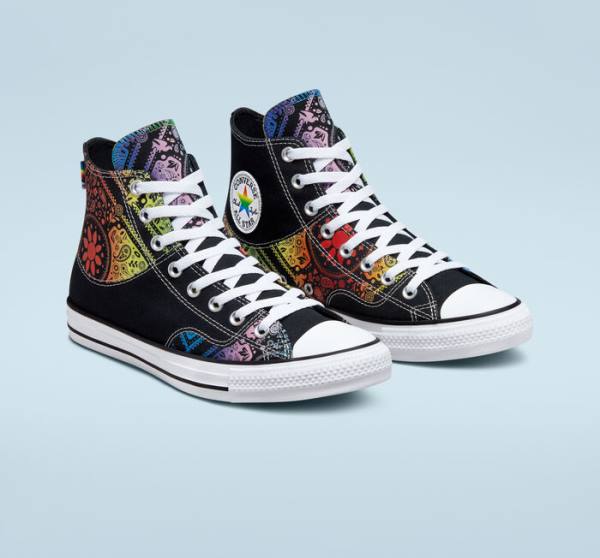 Converse Chuck Taylor All Star Pride Sneakers High Sort Rød | CV-297UIY