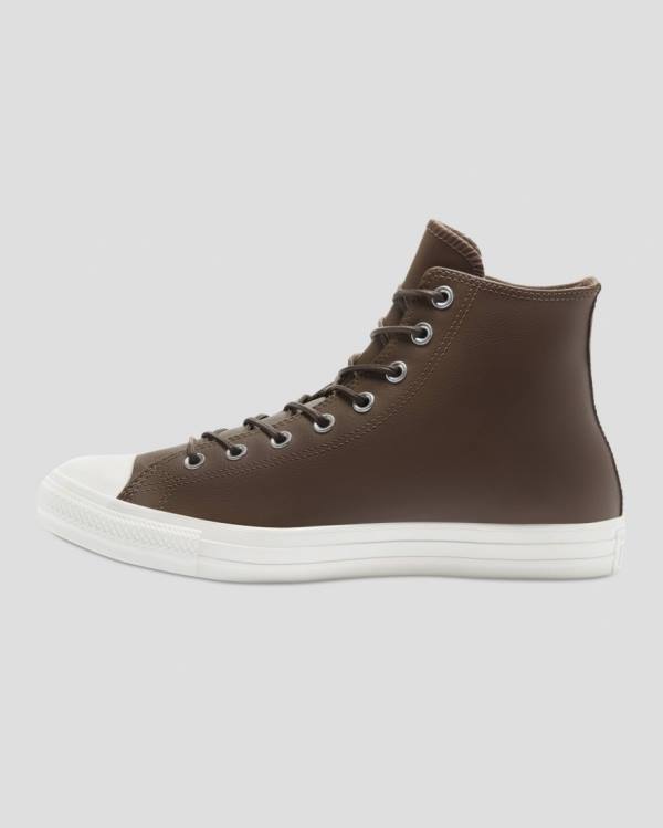 Converse Chuck Taylor All Star Seasonal Læder Sneakers High Brune | CV-709XRO