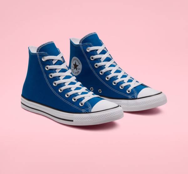 Converse Chuck Taylor All Star Seasonal Color Sneakers High Blå Hvide | CV-892RWJ