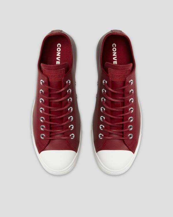 Converse Chuck Taylor All Star Seasonal Læder Sneakers Low Bordeaux | CV-987YXS