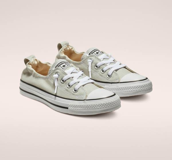 Converse Chuck Taylor All Star Shoreline Cloud Gray Slip On Sneakers Low Grå | CV-627HVY