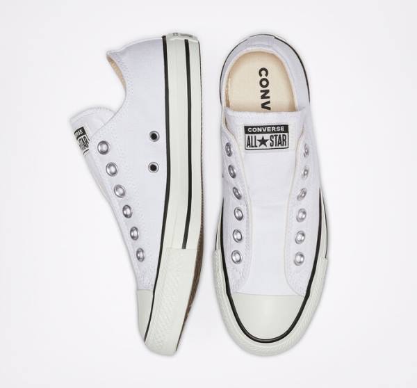 Converse Chuck Taylor All Star Slip Sneakers Low Hvide Sort Hvide | CV-523GPY