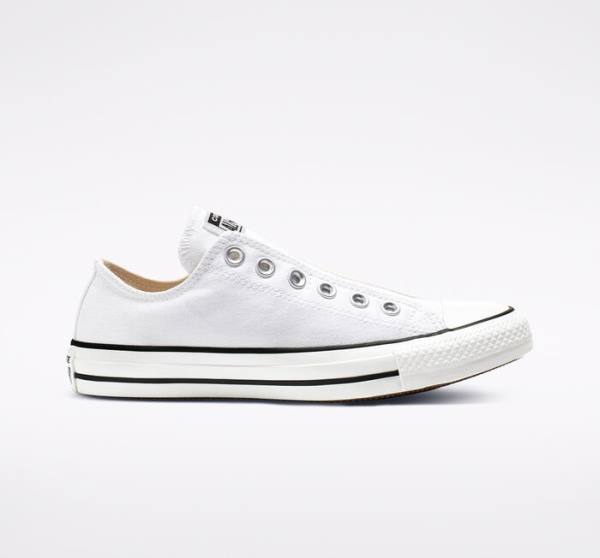 Converse Chuck Taylor All Star Slip Sneakers Low Hvide Sort Hvide | CV-523GPY