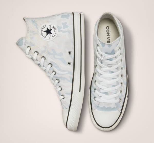 Converse Chuck Taylor All Star Split Panel Camo Sneakers High Hvide Grå | CV-019USP