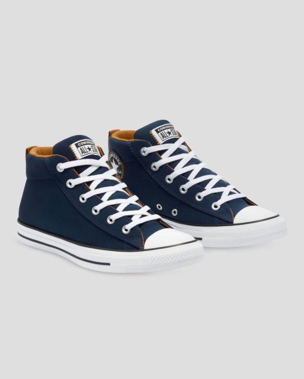 Converse Chuck Taylor All Star Street Sneakers High Blå | CV-902ENF