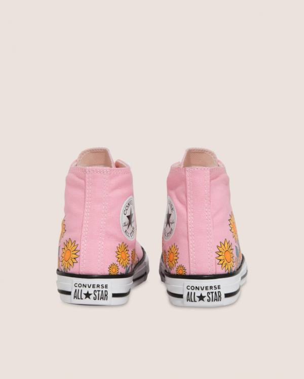 Converse Chuck Taylor All Star Sunflower Print Sneakers High Lyserød | CV-249JKX