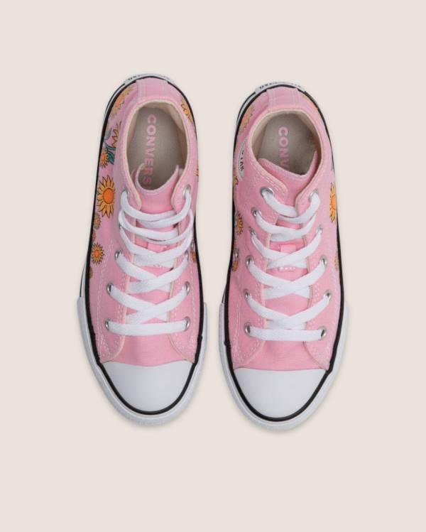 Converse Chuck Taylor All Star Sunflower Print Sneakers High Lyserød | CV-249JKX