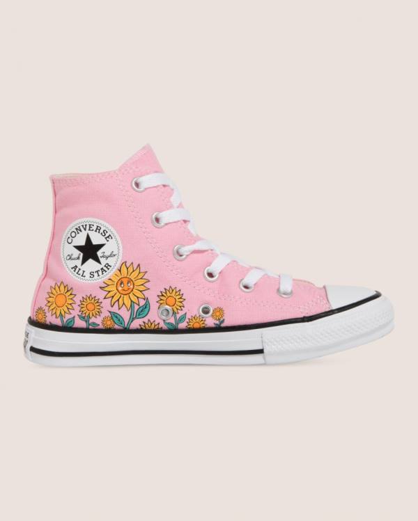 Converse Chuck Taylor All Star Sunflower Print Sneakers High Lyserød | CV-249JKX