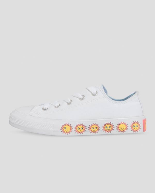 Converse Chuck Taylor All Star Sunny Side Print Sneakers Low Hvide | CV-619SZK