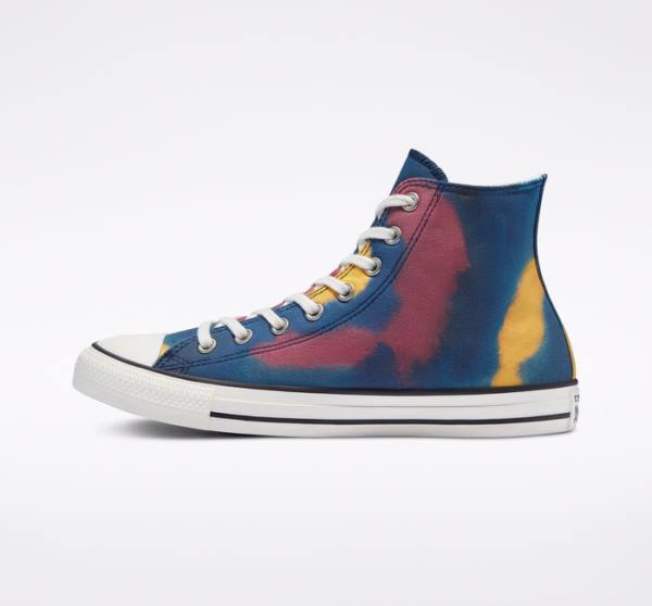 Converse Chuck Taylor All Star Tie-Dye Sneakers High Blå Flerfarvede | CV-159HMK