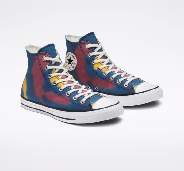 Converse Chuck Taylor All Star Tie-Dye Sneakers High Blå Flerfarvede | CV-159HMK