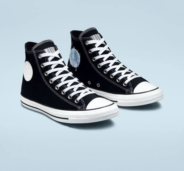 Converse Chuck Taylor All Star Translucent Barcode Sneakers High Sort Hvide | CV-235TLH