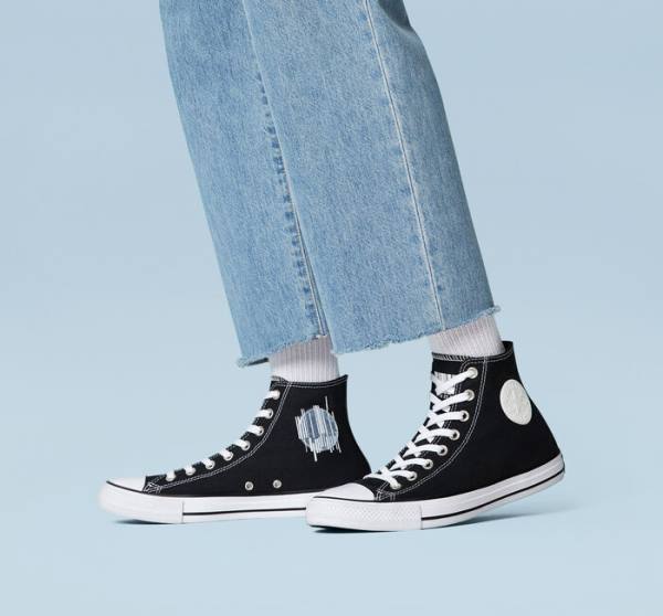 Converse Chuck Taylor All Star Translucent Barcode Sneakers High Sort Hvide | CV-235TLH