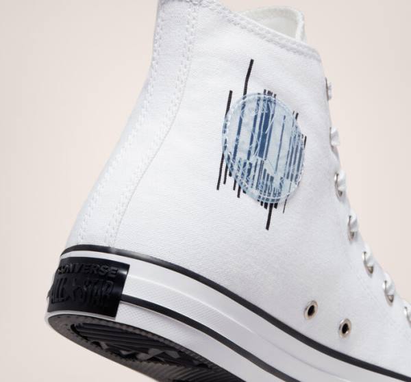 Converse Chuck Taylor All Star Translucent Barcode Sneakers High Hvide Sort Hvide | CV-259LHI