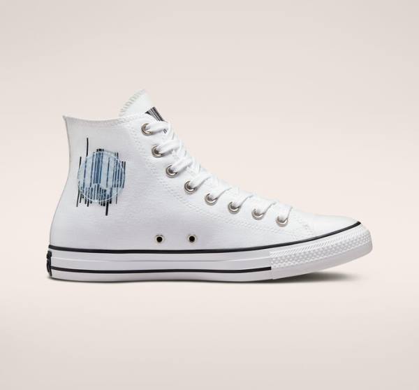 Converse Chuck Taylor All Star Translucent Barcode Sneakers High Hvide Sort Hvide | CV-259LHI