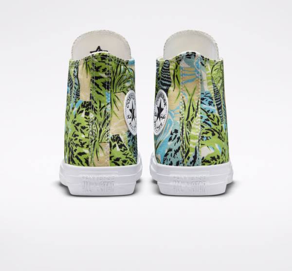 Converse Chuck Taylor All Star Tropical Florals Sneakers High Lysegrøn Hvide | CV-089LWM