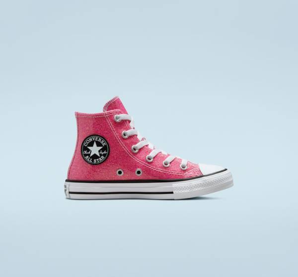 Converse Chuck Taylor All Star Vinter Glitter Sneakers High Lyserød Sort Hvide | CV-083HXQ