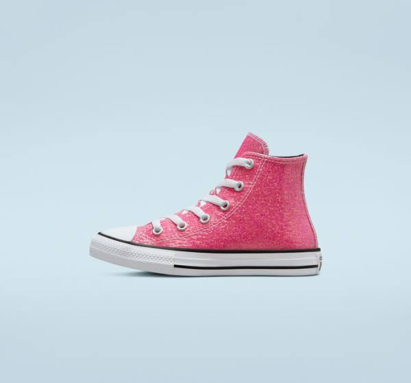 Converse Chuck Taylor All Star Vinter Glitter Sneakers High Lyserød Sort Hvide | CV-083HXQ