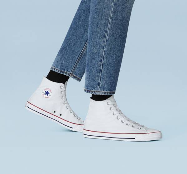 Converse Chuck Taylor All Star White Sneakers High Hvide | CV-305DLS