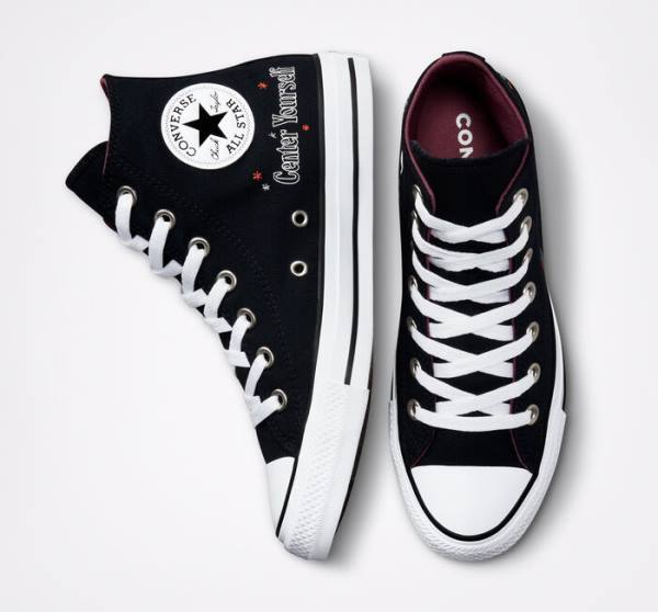 Converse Chuck Taylor All Star You Are On The Right Path Sneakers High Sort Hvide | CV-719UHF